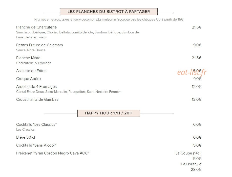 Bistrot d'Edmond — carte page 3