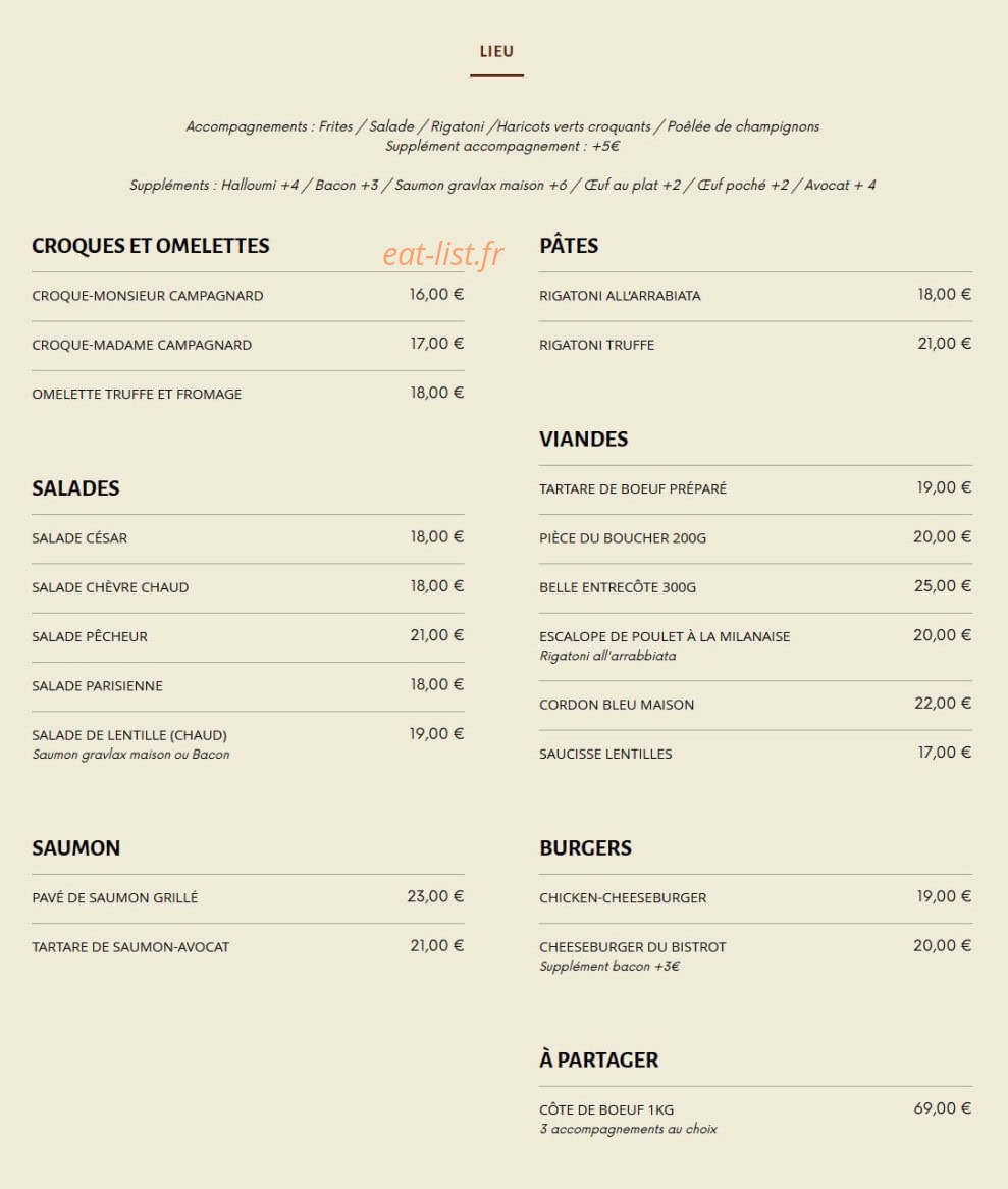 Bistrot Gisèle — carte page 3