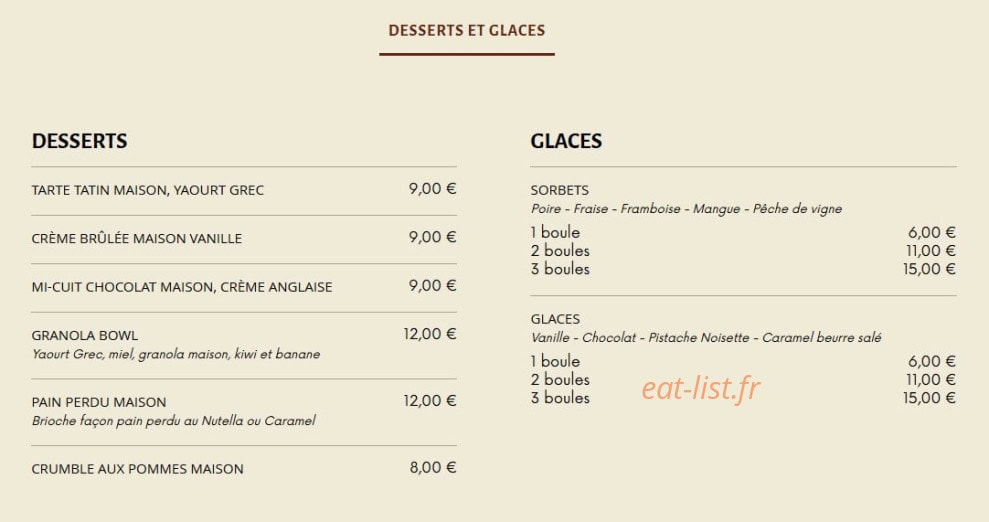 Bistrot Gisèle — carte page 4