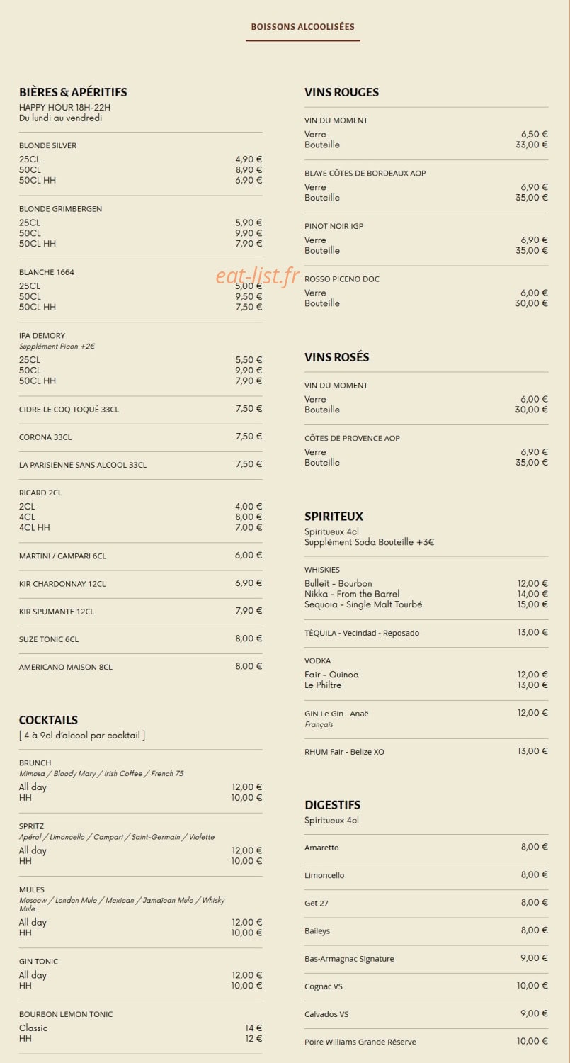 Bistrot Gisèle — carte page 8