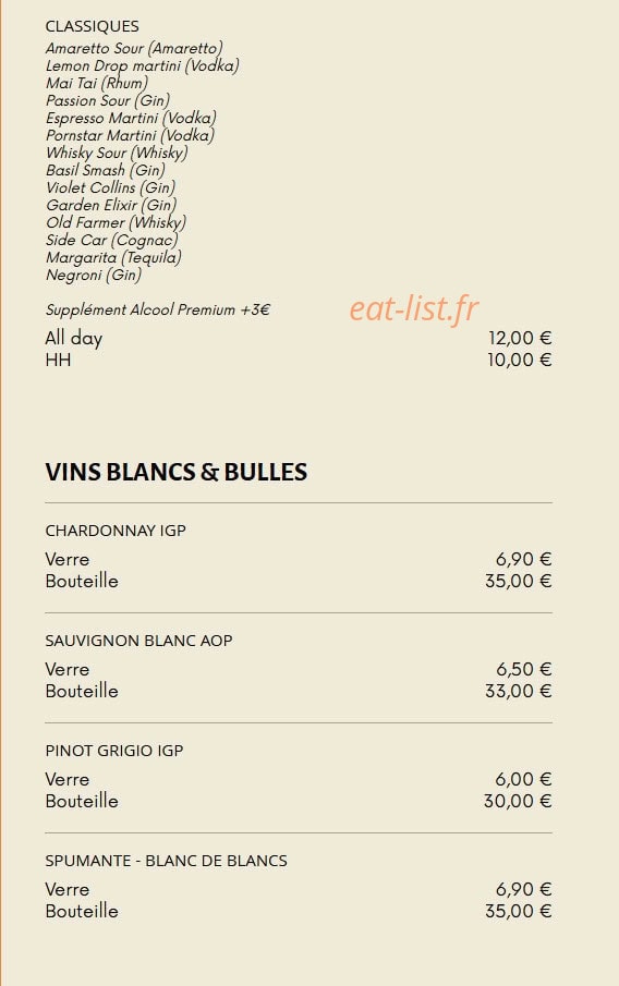 Bistrot Gisèle — carte page 9
