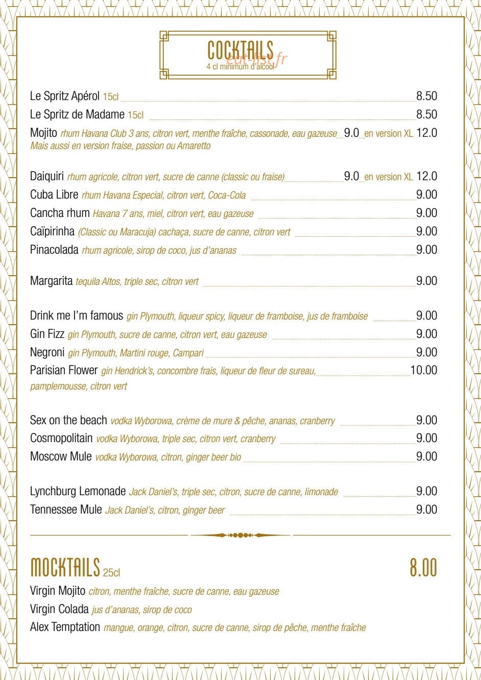 Bistrot madame — carte page 7
