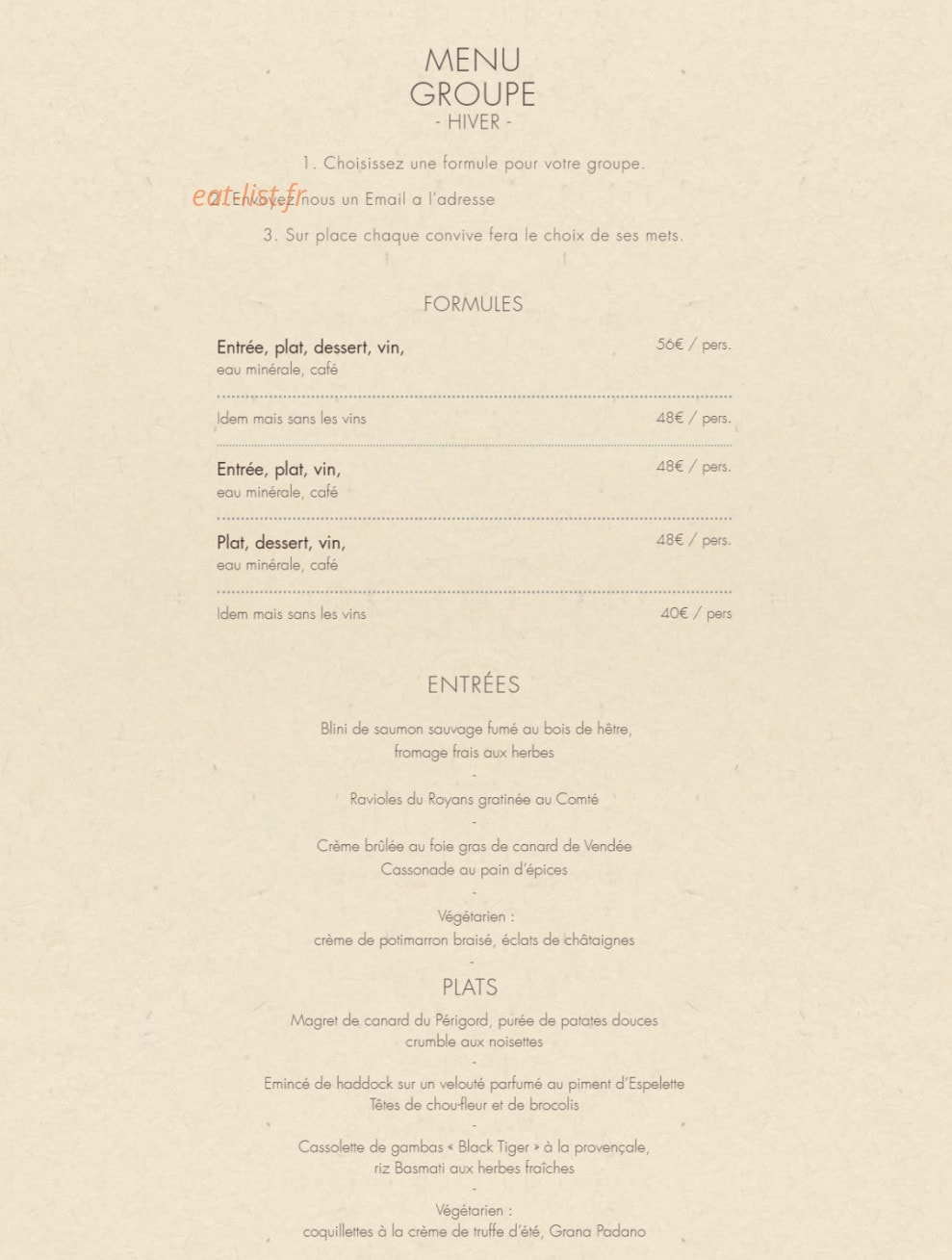 Bistrot Vivienne — carte page 13