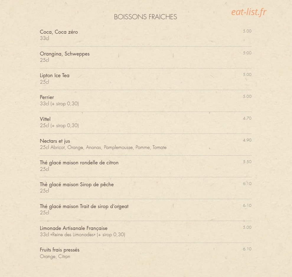 Bistrot Vivienne — carte page 8