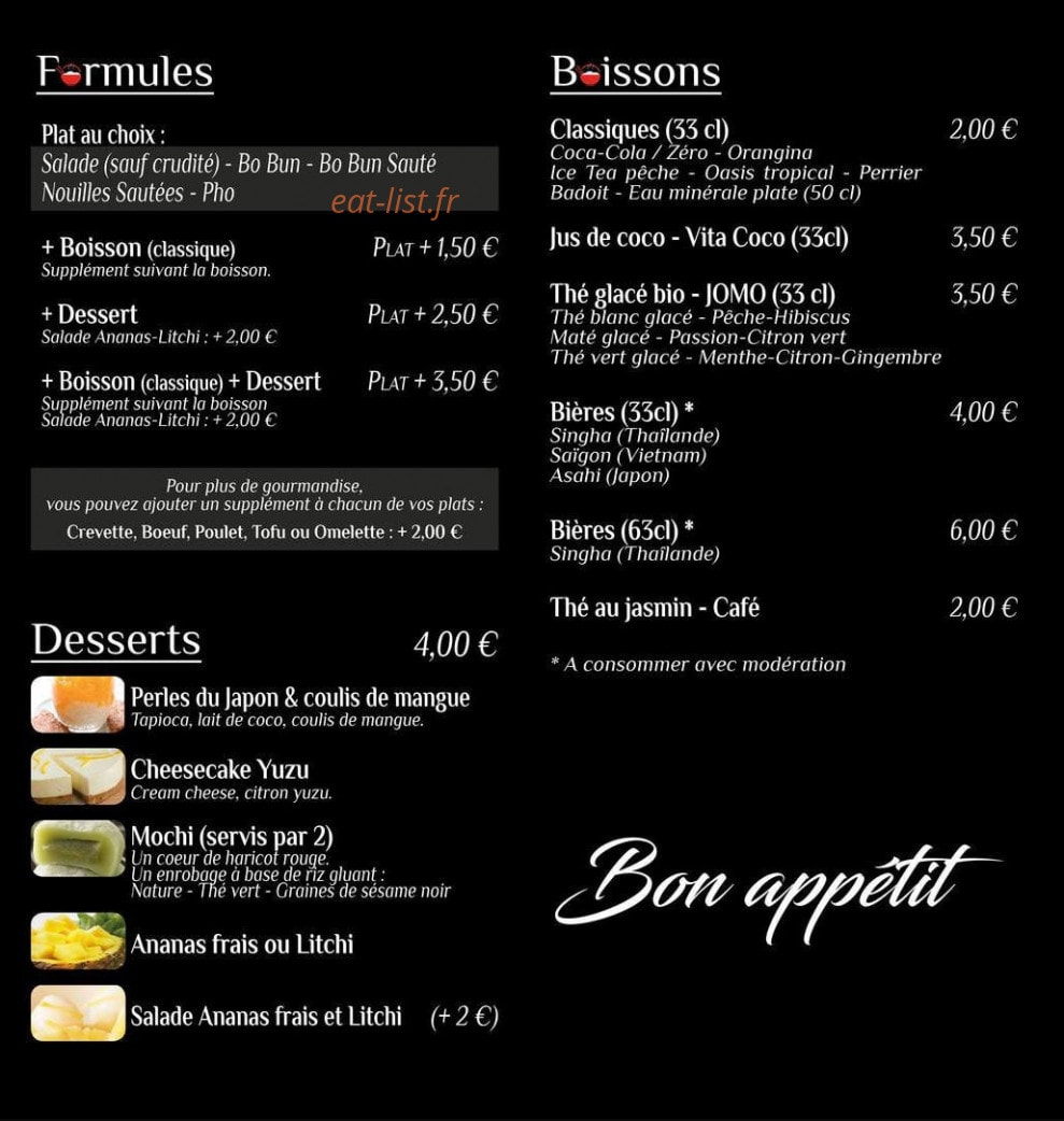 Bo Bun Vivienne — carte page 2
