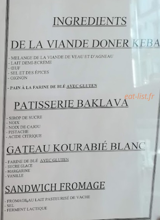 Buffet Mimosa — carte page 1