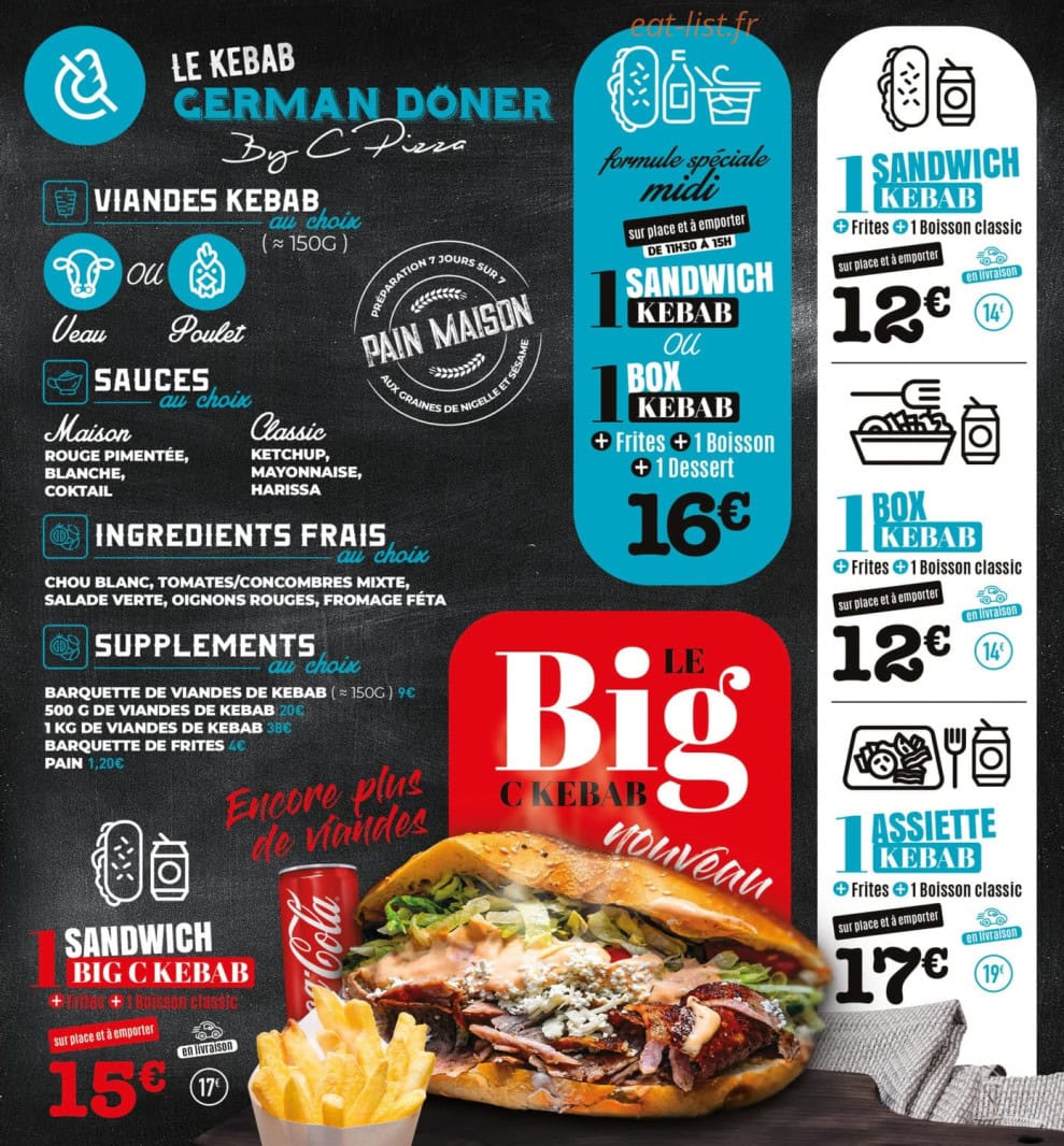 C kebab — carte page 4
