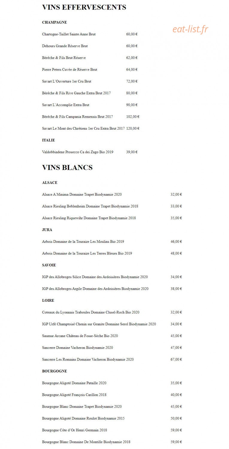 Café Compagnon — carte page 2
