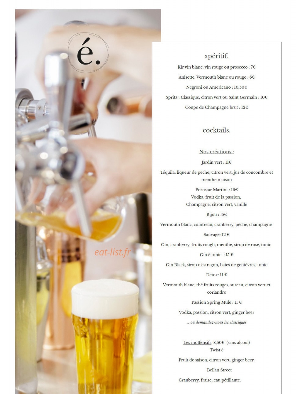 Café élémentaire — carte page 7