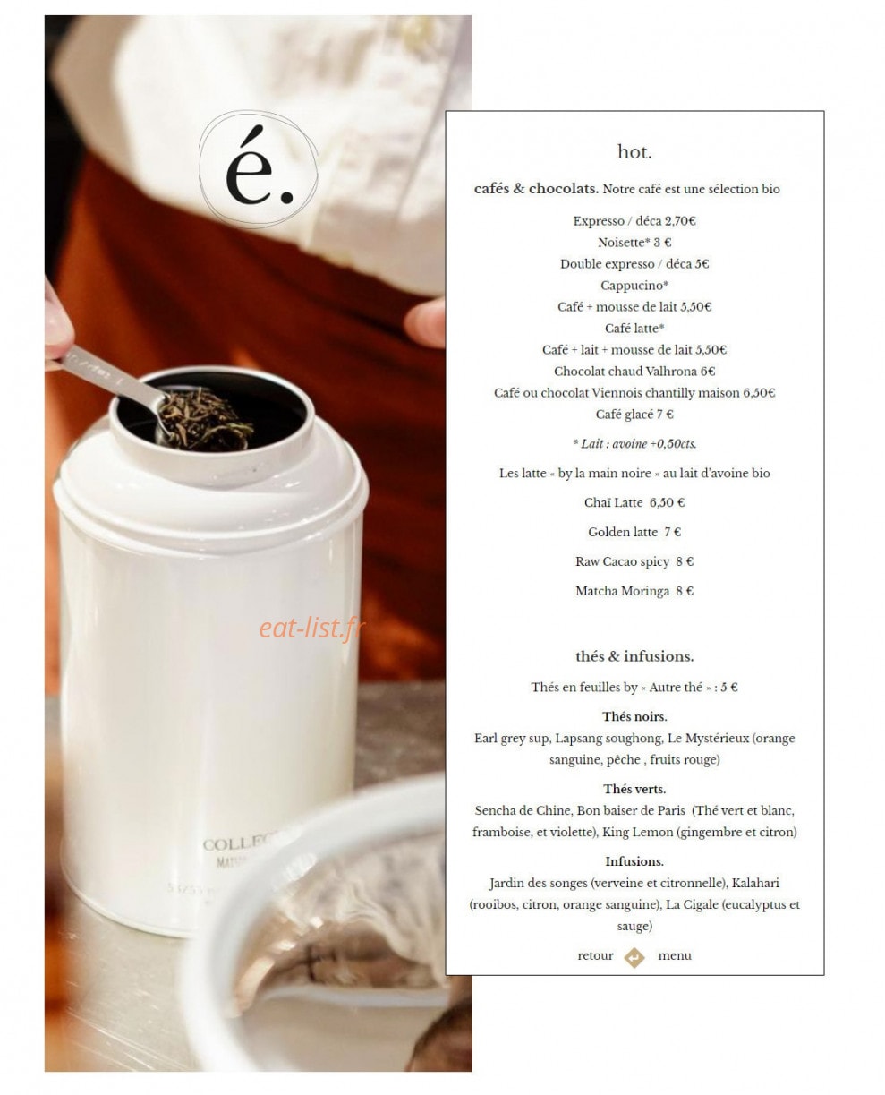 Café élémentaire — carte page 10