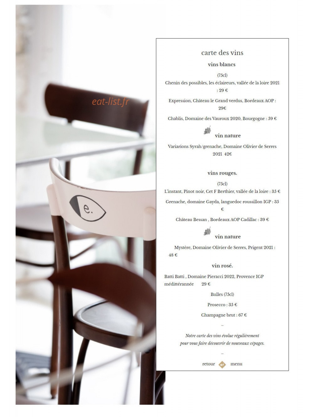 Café élémentaire — carte page 9