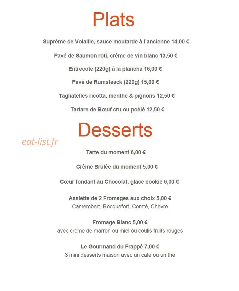 Café Frappé — carte page 3