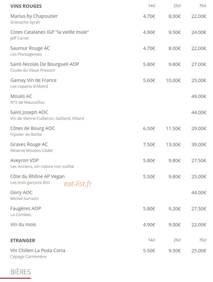 Café Père&fils — carte page 11