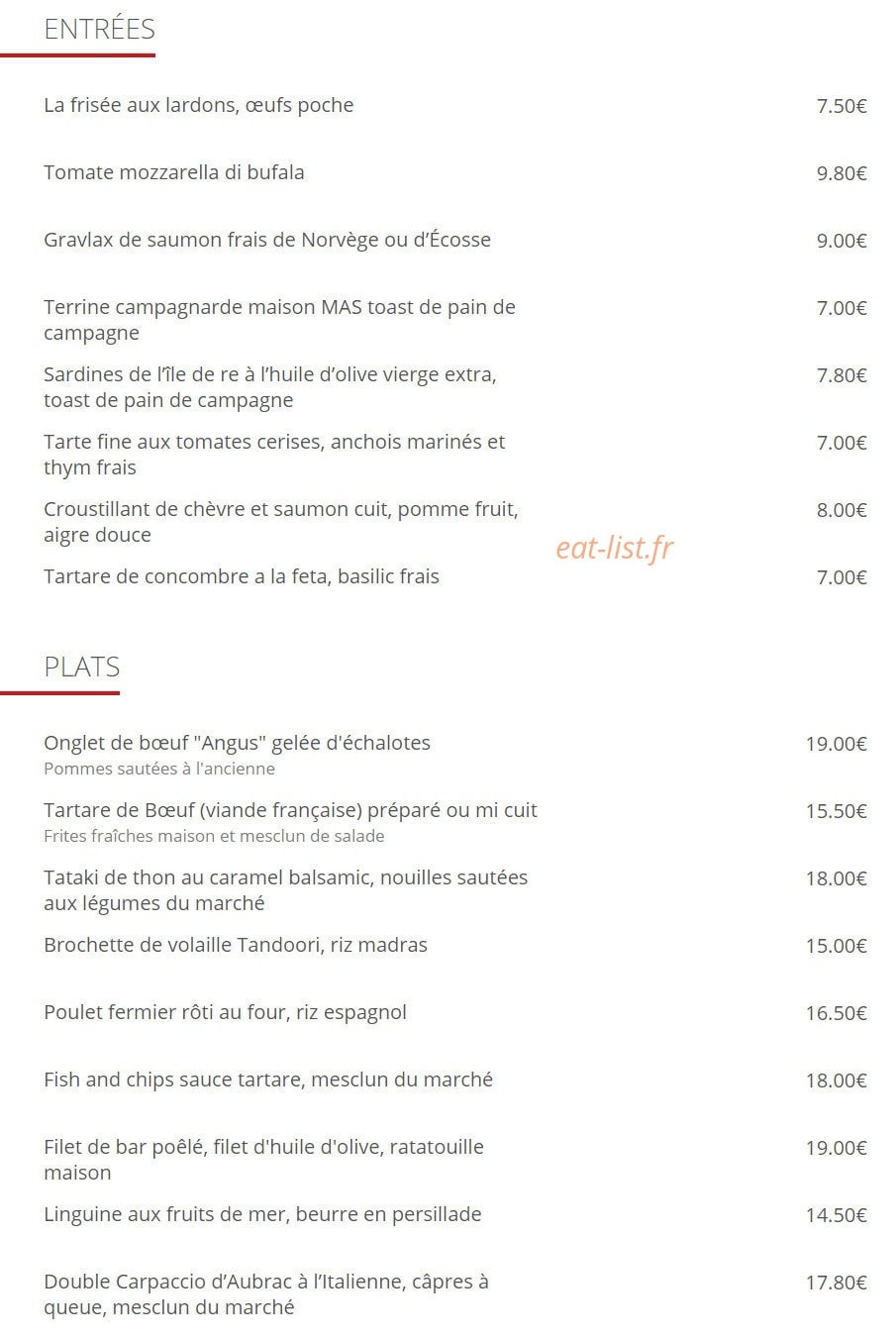 Café Père&fils — carte page 3