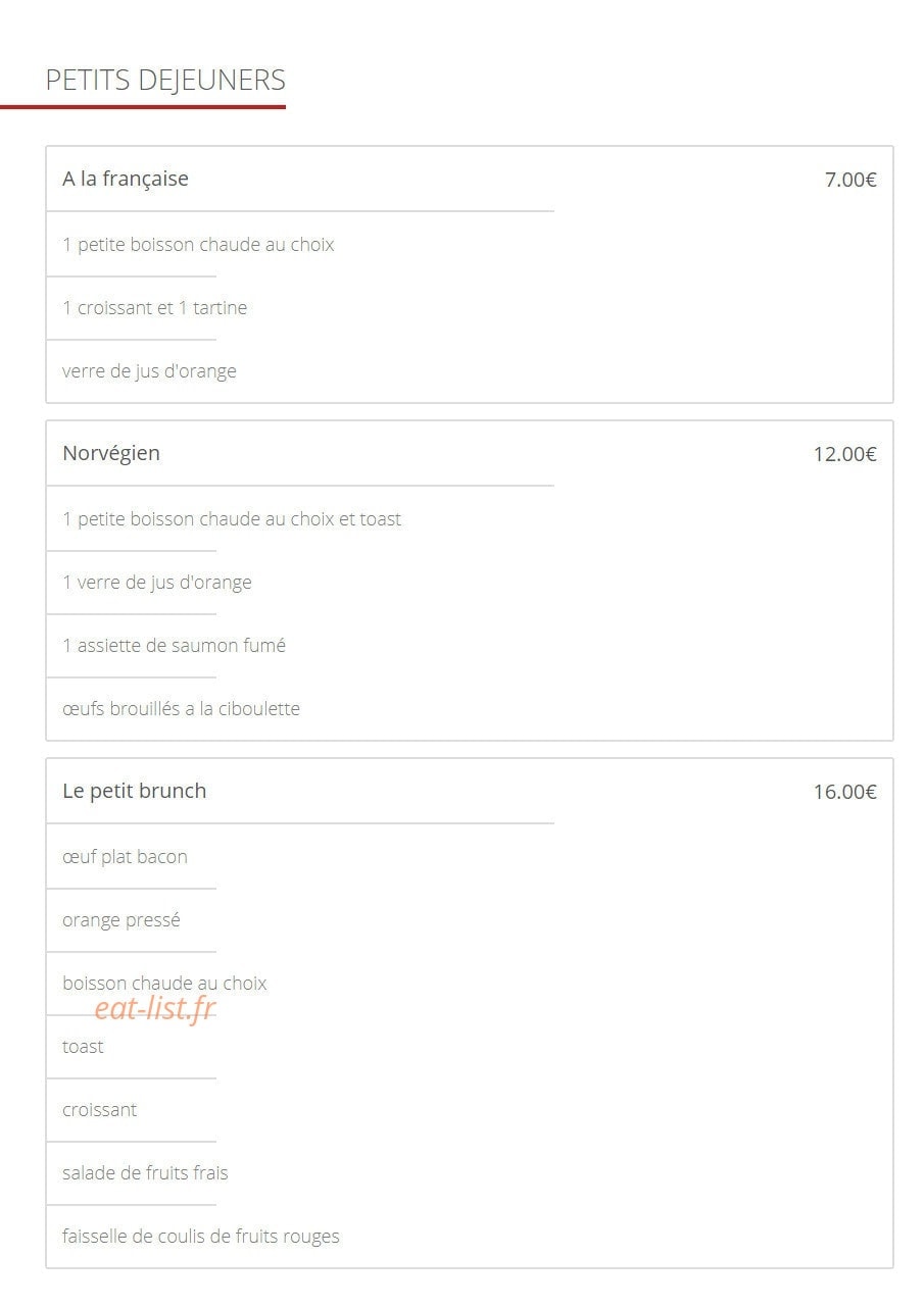 Café Père&fils — carte page 1