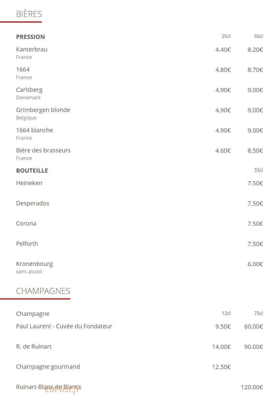Café Père&fils — carte page 12