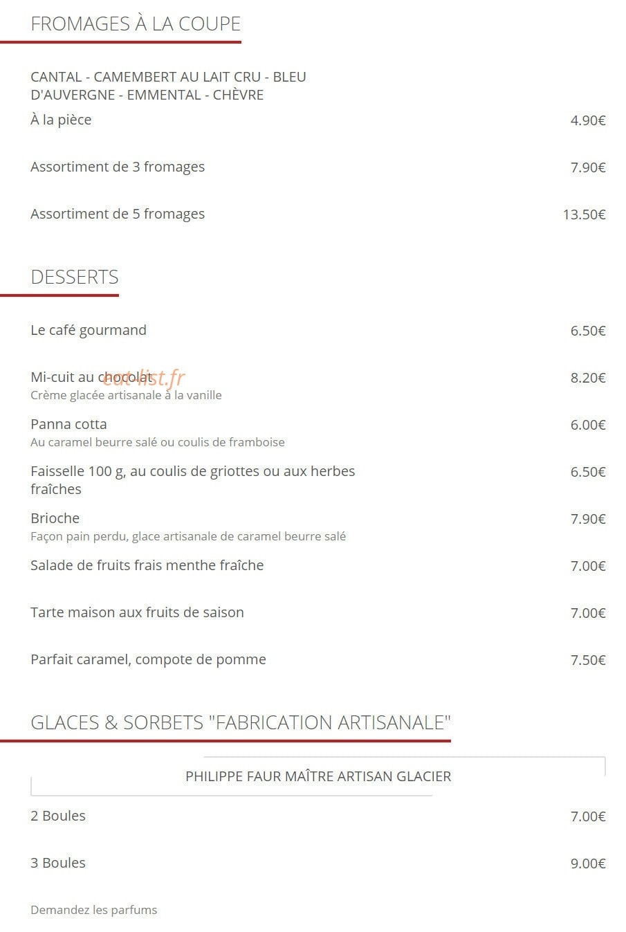 Café Père&fils — carte page 6