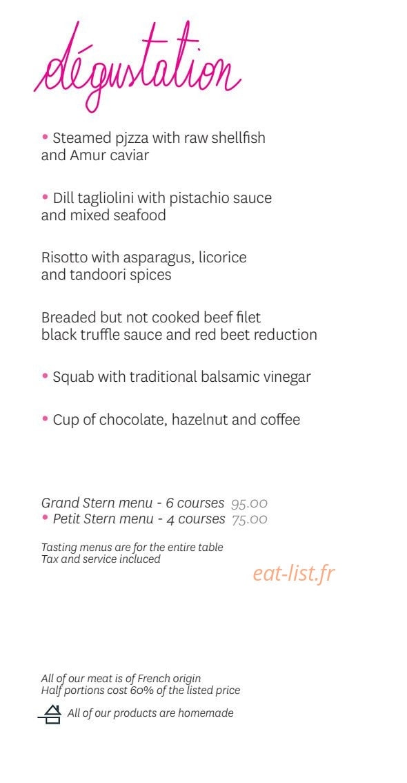 Caffé Stern — carte page 1