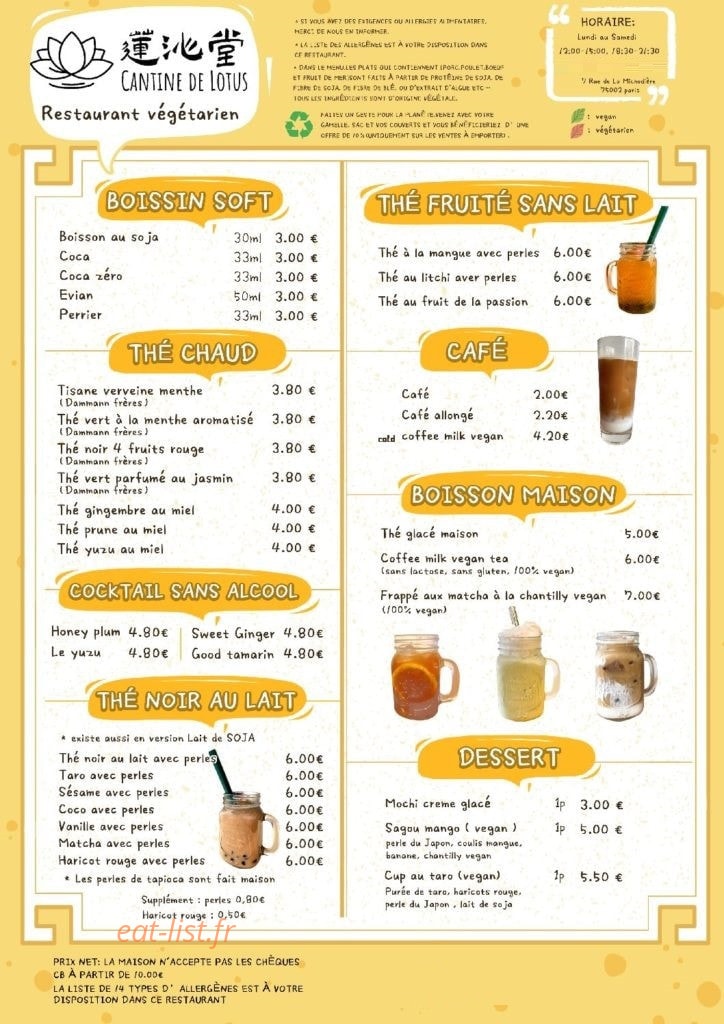 Cantine de lotus — carte page 3