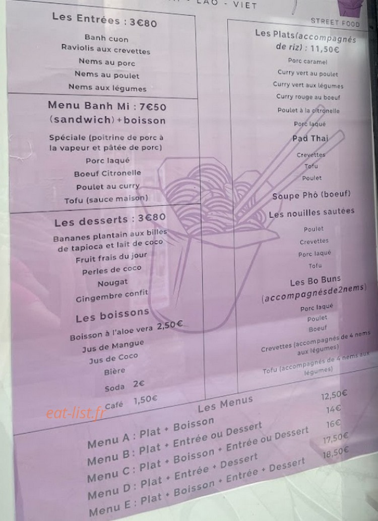 Chez Cathy’s — carte page 1