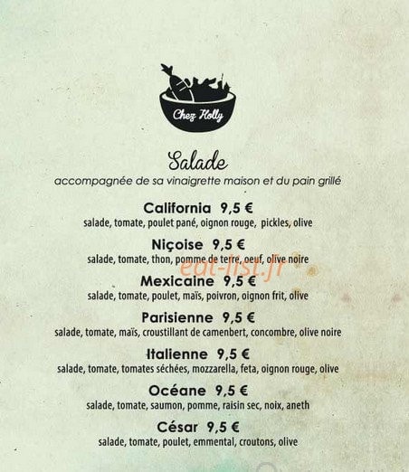 Chez Holly — carte page 2