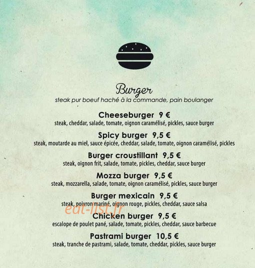 Chez Holly — carte page 1