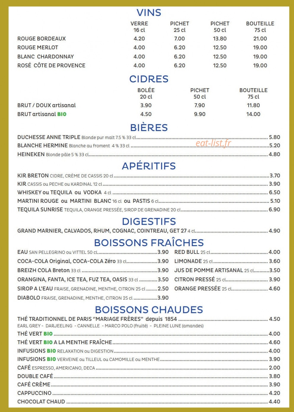Chez Suzette — carte page 6