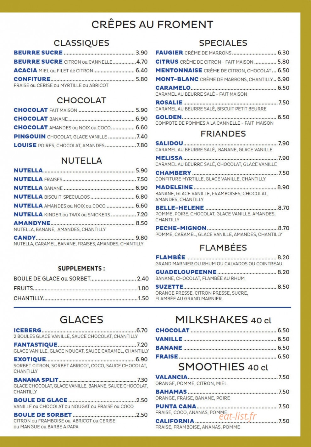 Chez Suzette — carte page 4