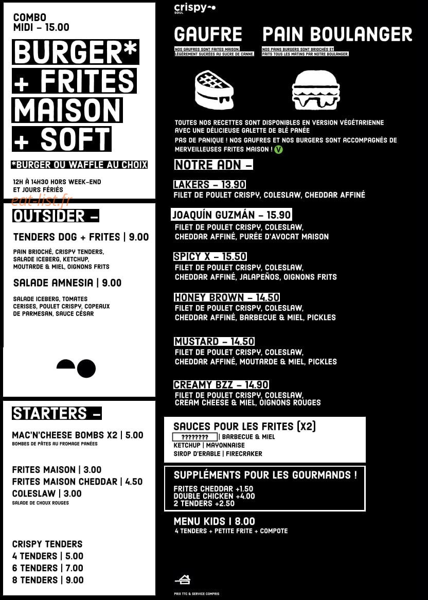 Crispy Soul — carte page 1