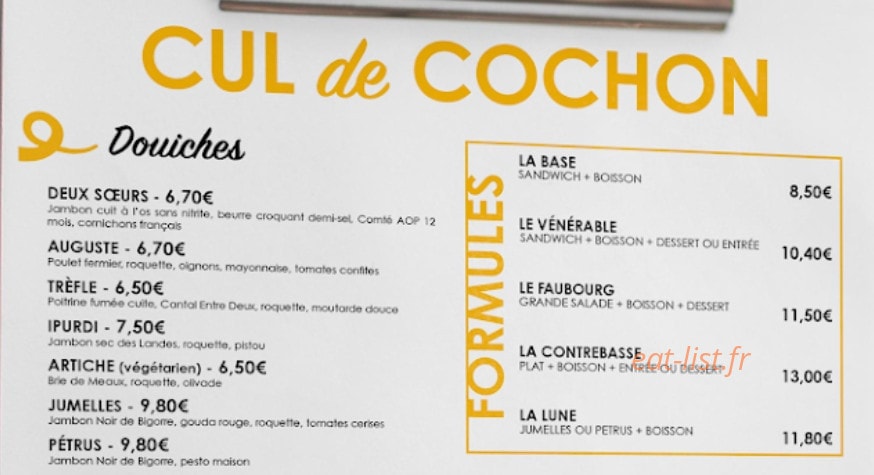 Cul de Cochon — carte page 1
