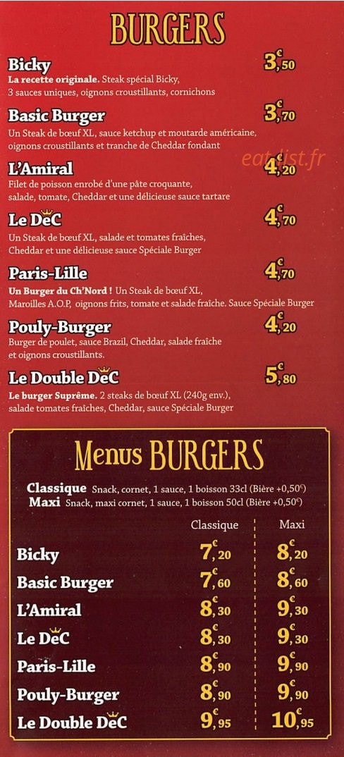 De clerc le roi de la frite — carte page 4