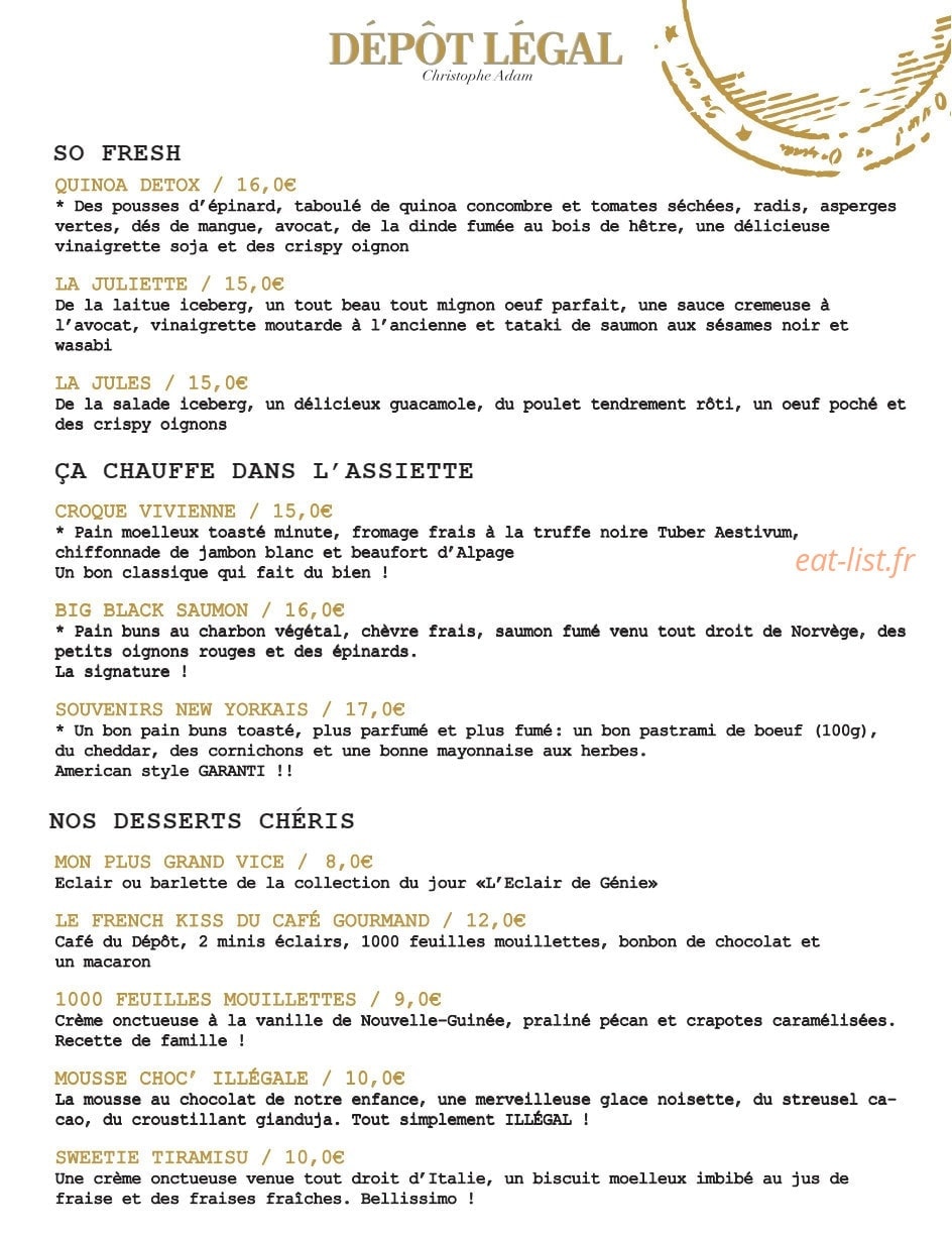 Dépôt Légal — carte page 1