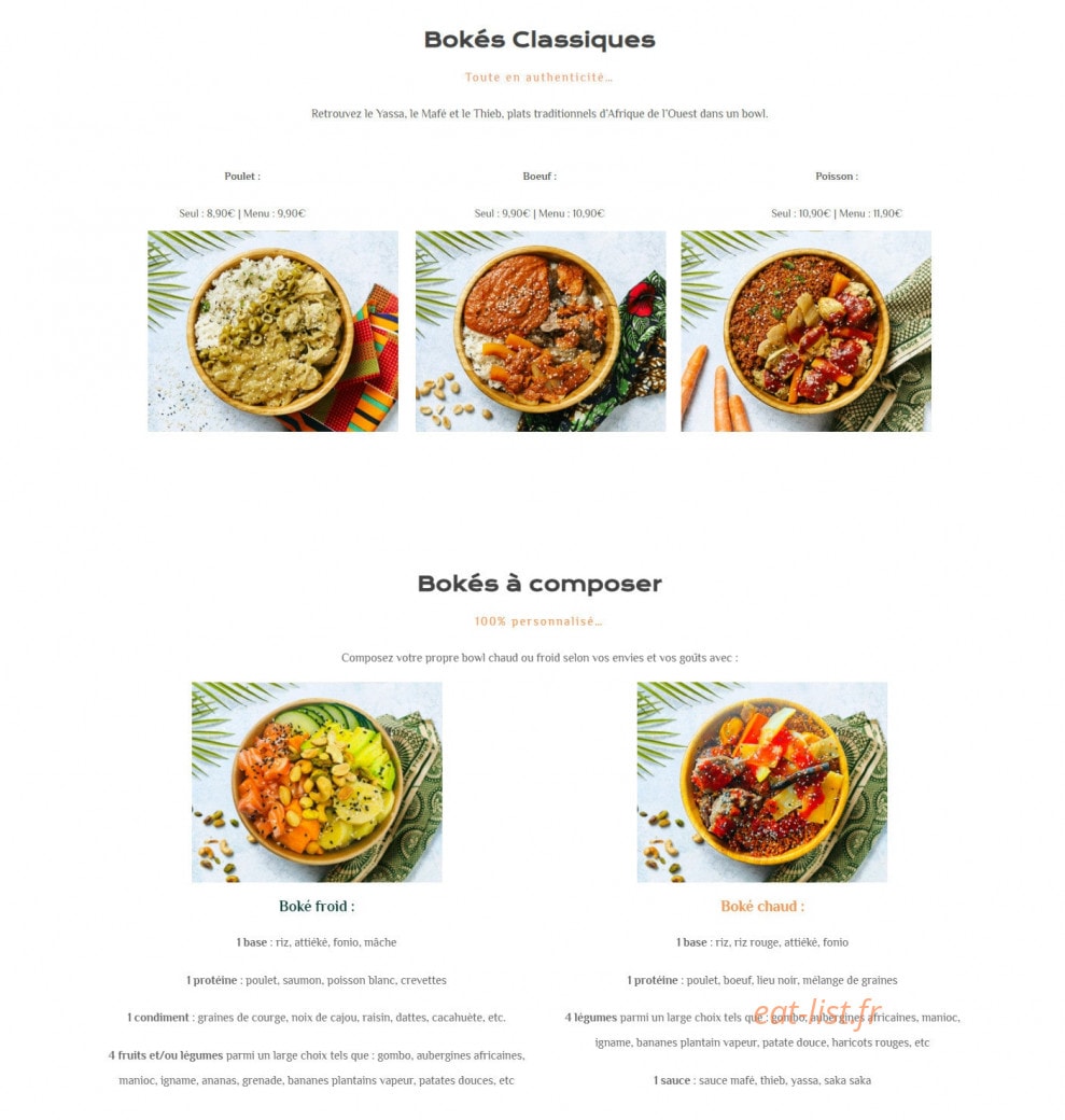 Djaam Fresh Food — carte page 2