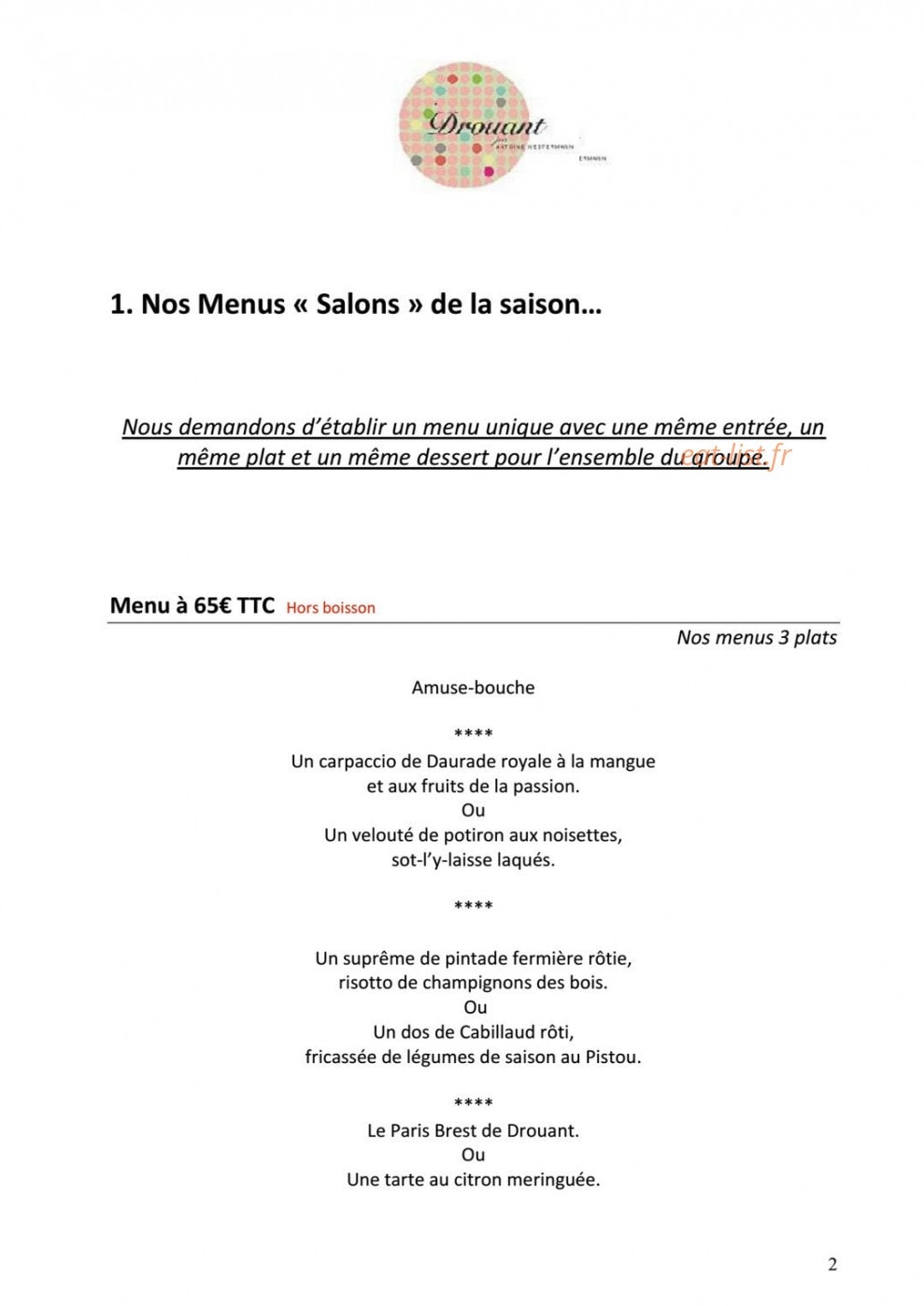 Drouant — carte page 9