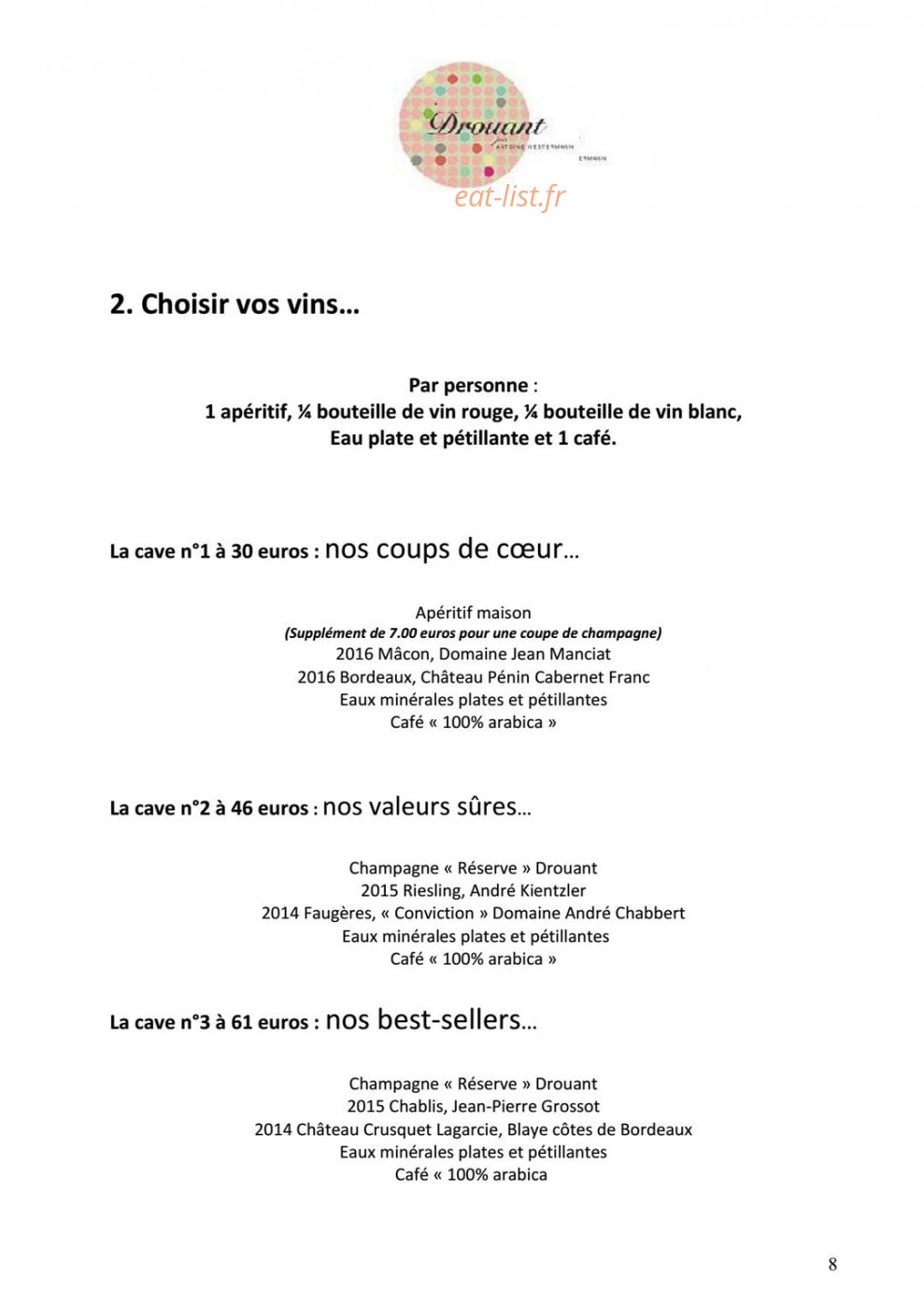 Drouant — carte page 15