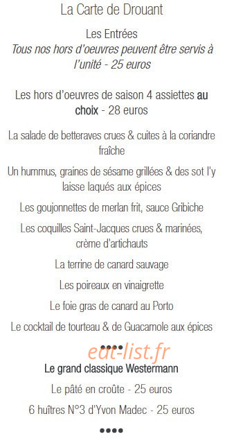 Drouant — carte page 1