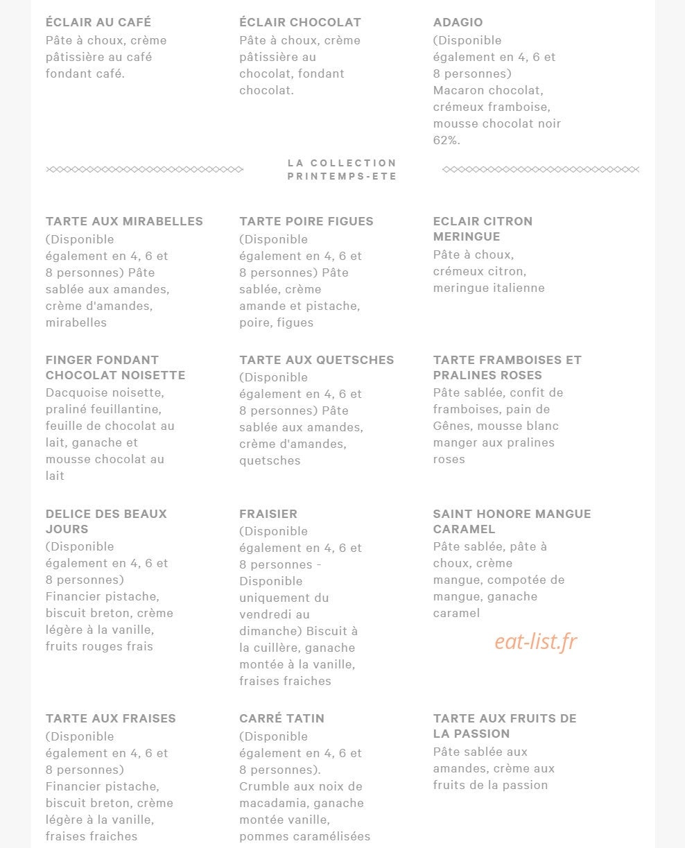 Eric kayser — carte page 8
