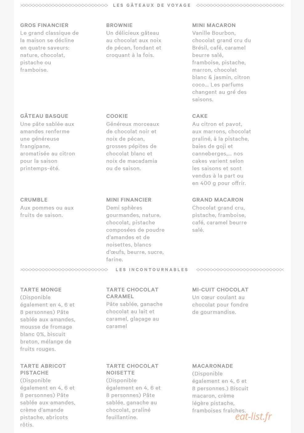 Eric kayser — carte page 7