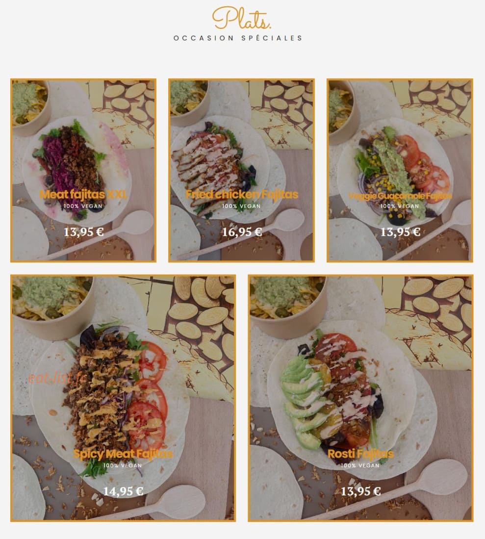 Fajitas Cantina — carte page 2