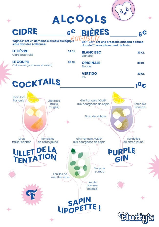 Fluffy's — carte page 7