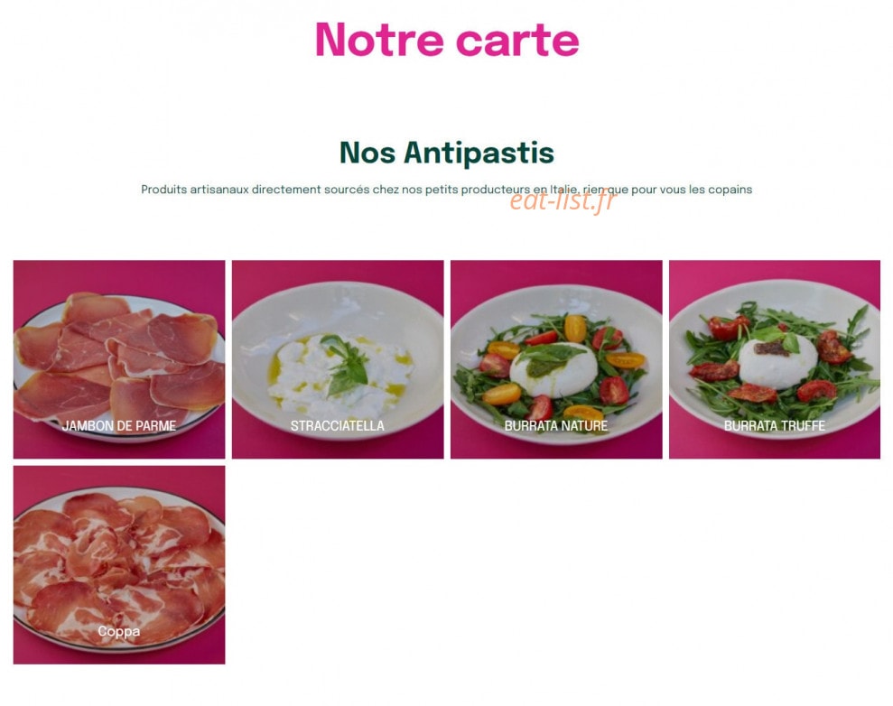 Focaccia Club — carte page 1