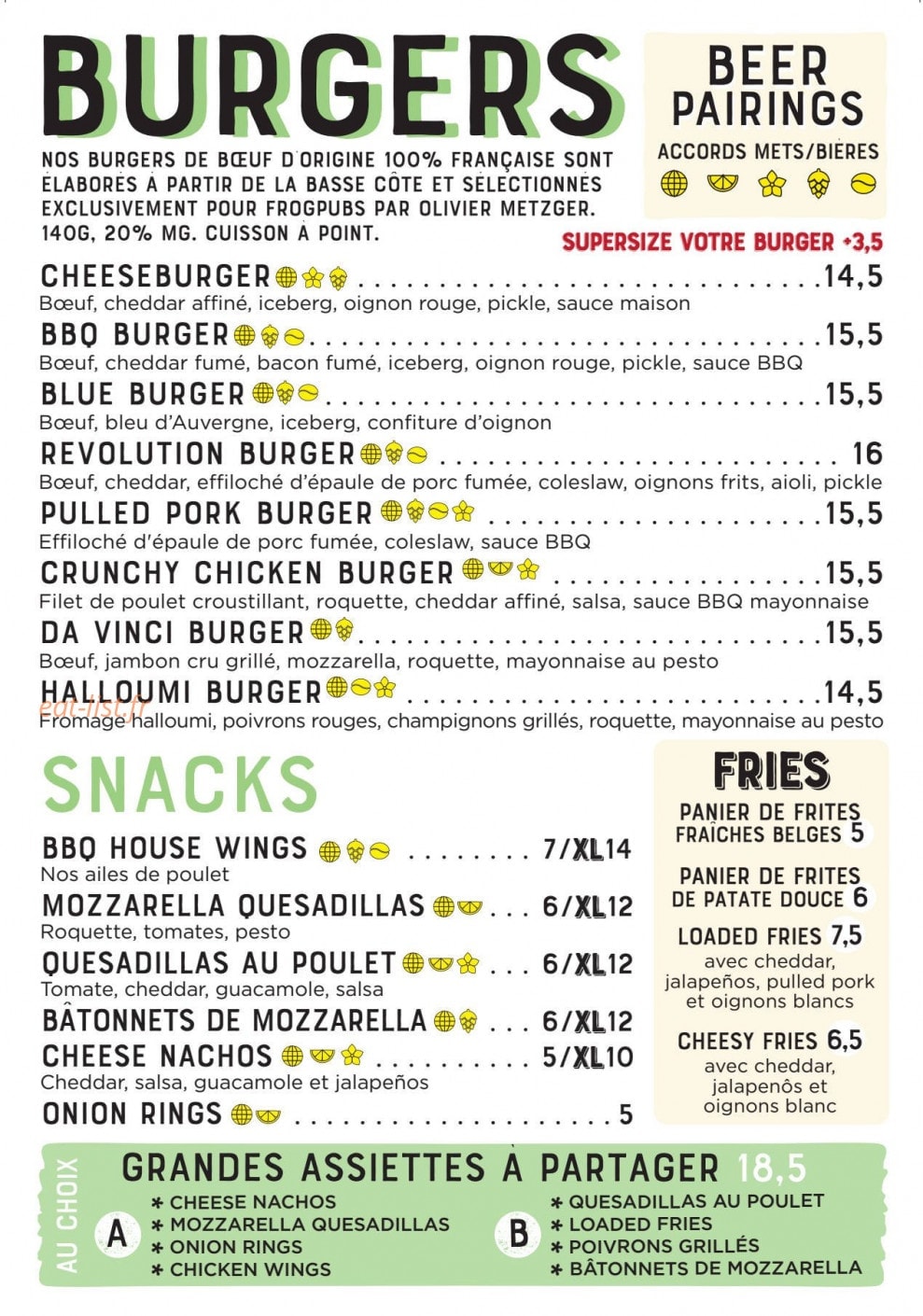 Frog & Rosbif — carte page 2
