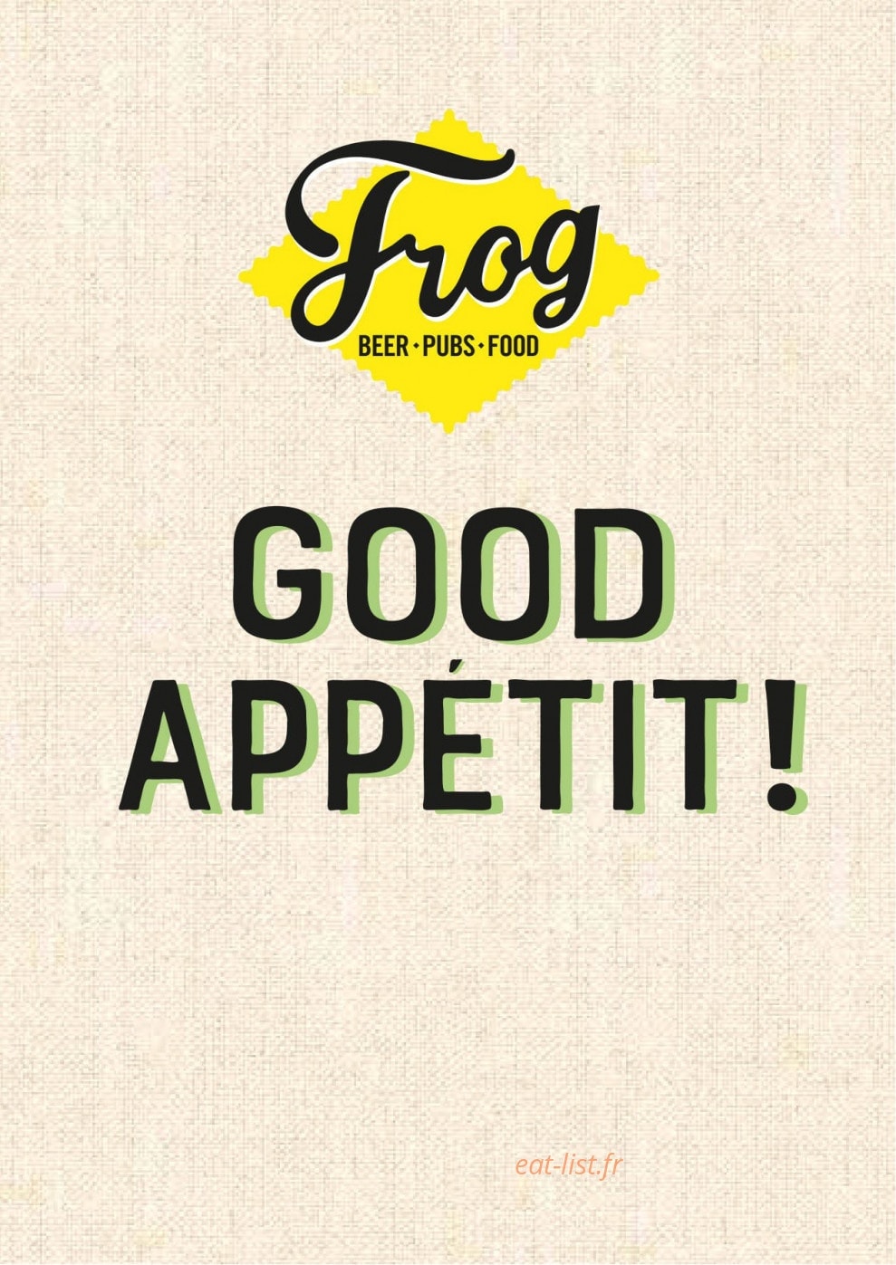 Frog & Rosbif — carte page 1