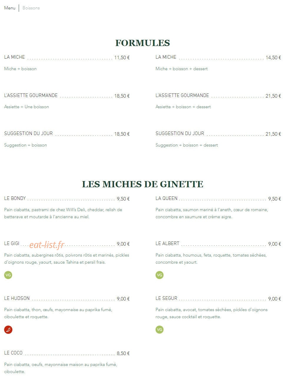 Ginette Garde — carte page 2