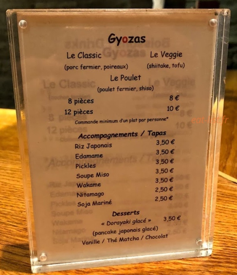 Gyozabar — carte page 1