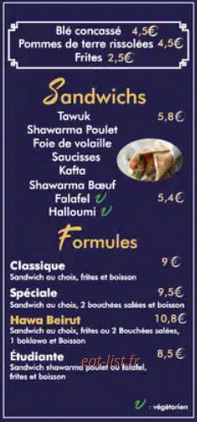 Hawa Beirut — carte page 3