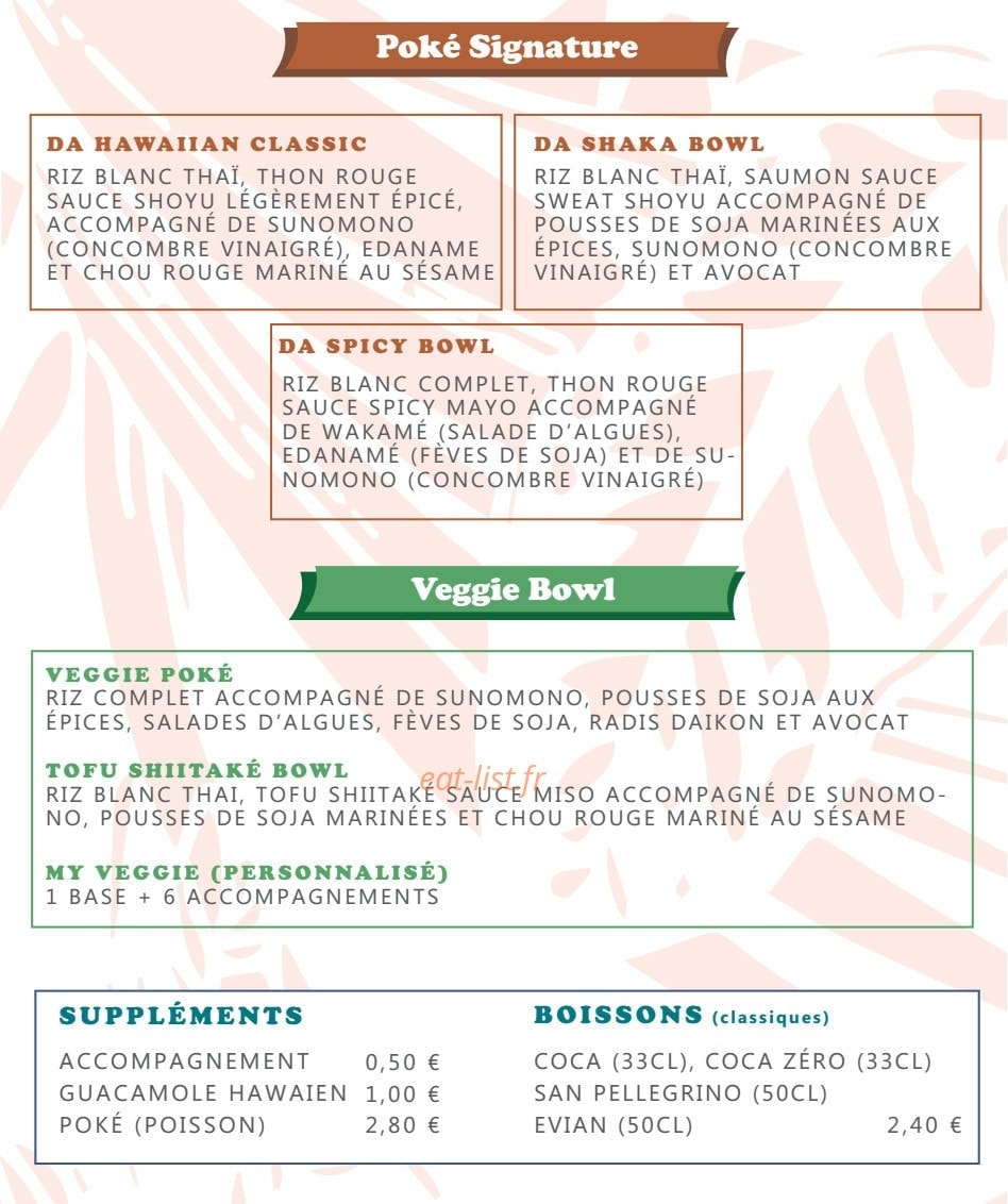 Hawaiian Poké — carte page 3