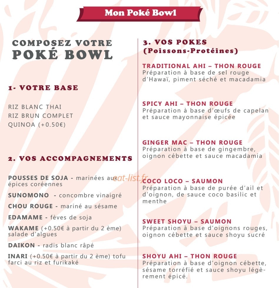 Hawaiian Poké — carte page 2