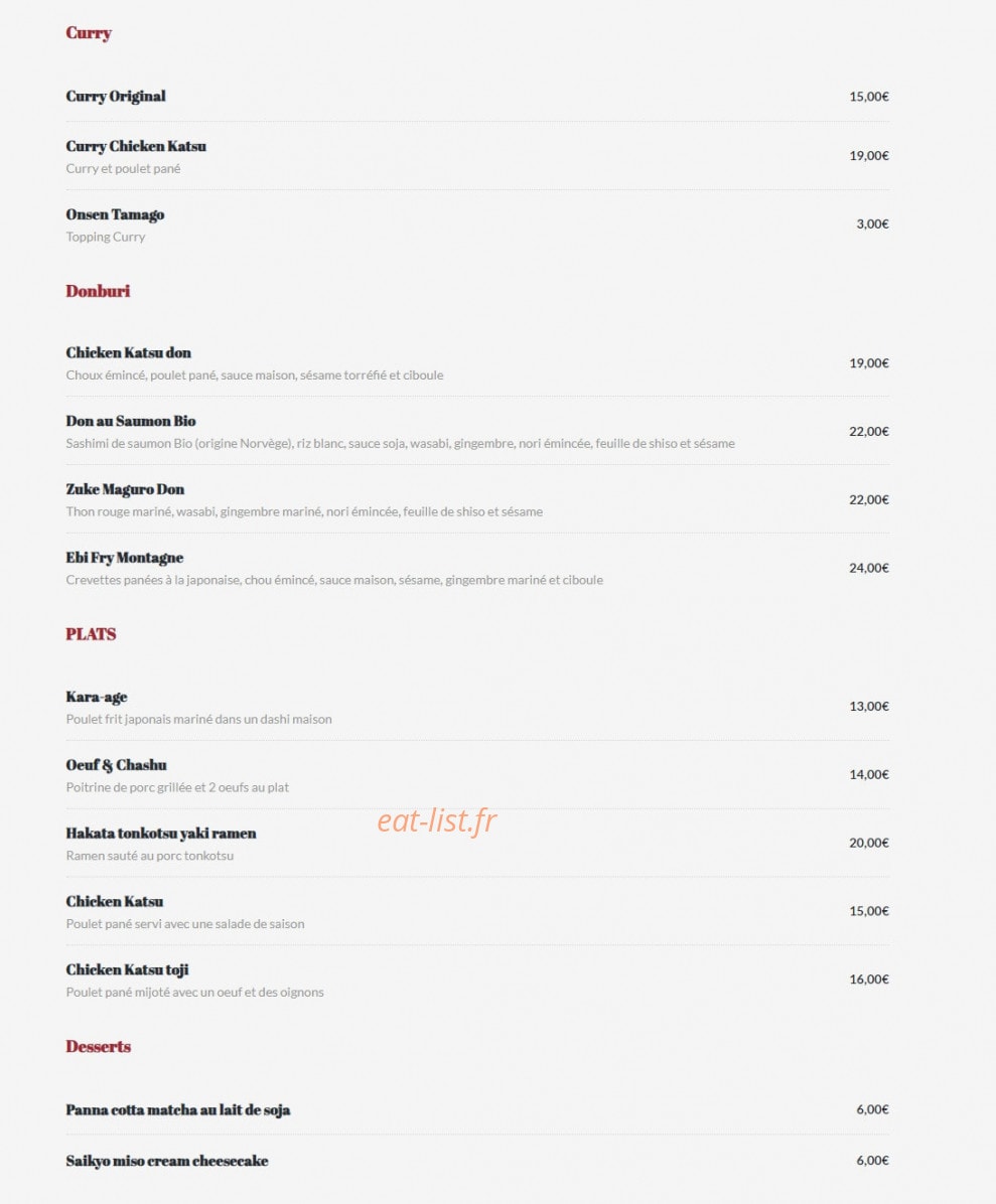 Kitchen Izakaya — carte page 4