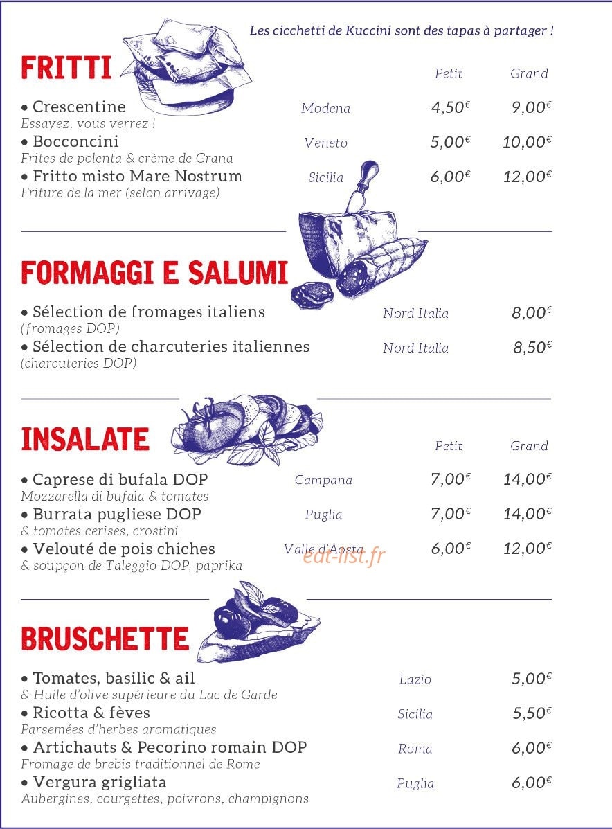 Kuccini — carte page 1
